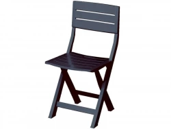 Chaise pliante Gilda en polypropylène, anthracite