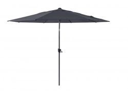 Parasol alu 300 cm / 8 baleines - manivelle - Gris mat / gris