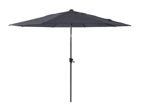 Parasol alu 300 cm / 8 baleines - manivelle - Gris mat / gris