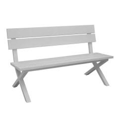 Banc de jardin 2 places Crossway avec dossier blanc 160 x 84 x 62 cm