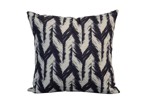 Coussin déhoussable exterieur décor Motif Graphique chevron noir 45 x 45 cm