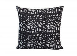 Coussin déhoussable exterieur décor Motif Graphique mosaic noir 45 x 45 cm