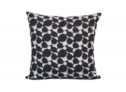 Coussin déhoussable exterieur décor Motif Graphique rond noir 45 x 45 cm