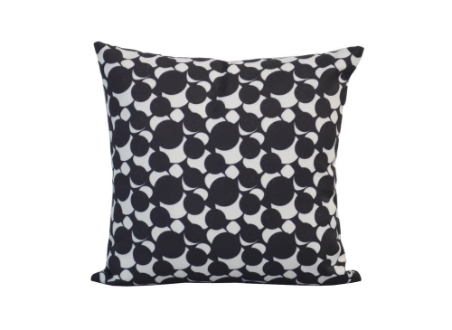 Coussin déhoussable exterieur décor Motif Graphique rond noir 45 x 45 cm