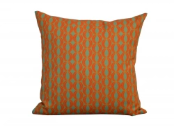 Coussin déhoussable exterieur décor Motif Graphique rond orange 45 x 45 cm