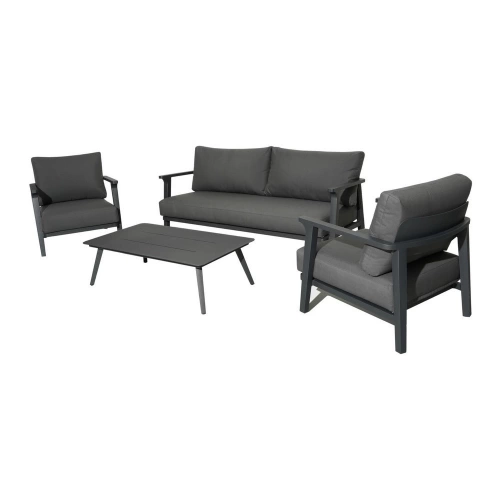 Salon de détente Lava alu avec coussins sunbrella - graphite (set complet)