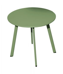 Table basse de jardin Massaï ø 45 cm en acier époxy - amande