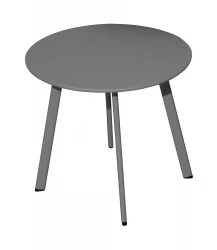 Table basse de jardin Massaï ø 45 cm en acier époxy - graphite