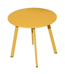 Table basse de jardin Massaï ø 50 cm en acier époxy - miel