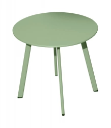 Table basse de jardin Massaï ø 45 cm en acier époxy - vert light
