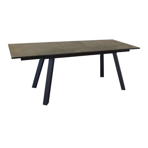 Table de jardin Agra, plateau à lames Fundermax® hpl - graphite/cave 150/200/250 cm