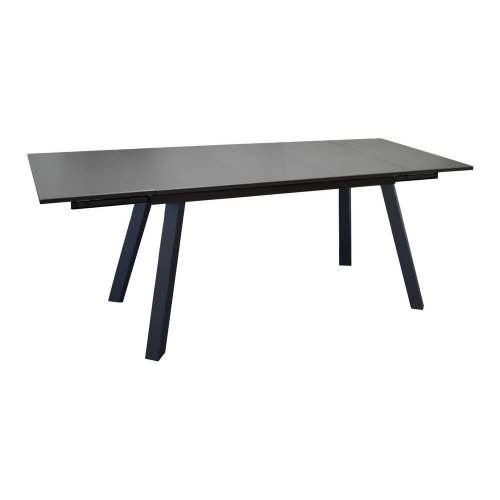 Table de jardin rectangulaire Agra, plateau Verre - graphite/gris 150/200/250 cm