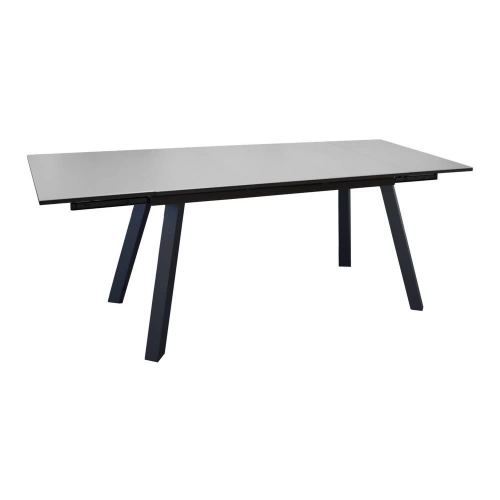 Table de jardin rectangulaire Agra, plateau Verre - graphite/perle 150/200/250 cm