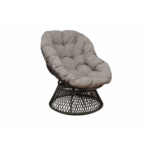 Fauteuil Idylle pivotant 360° rotatif en acier avec Coussin polyester - grey/gris