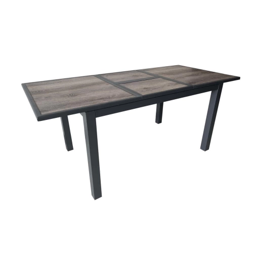 Table de jardin Genes en Aluminium 60/220 x 74 x 90 cm - plateau SPC - graphite/gris