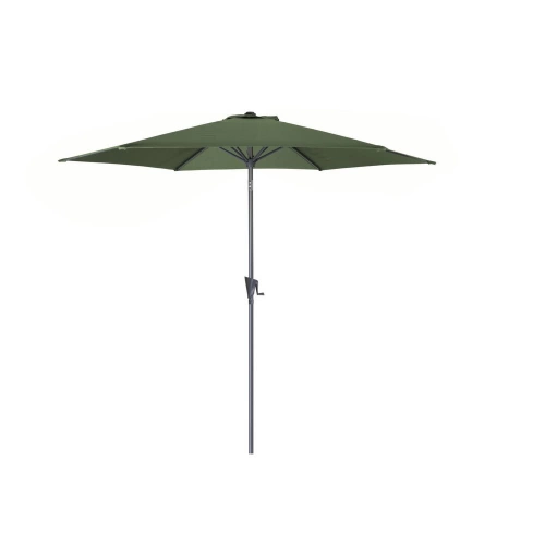 Parasol de jardin droit inclinable Manivelle Ø 300 cm en Aluminium et acier - kaki