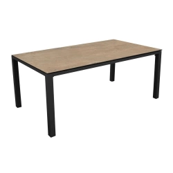 Table de jardin rectangulaire Stonéo 220 cm en Aluminium - plateau Kedra - graphite/lenk