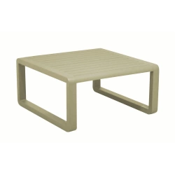 Table basse de jardin Tonio sauge - Aluminium - 80 x 80 cm - Plateau à latte