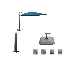 Set d'ombrage complet (1 parasol déporté NH 3x3 + 1 housse + 1 lestage) - bleu