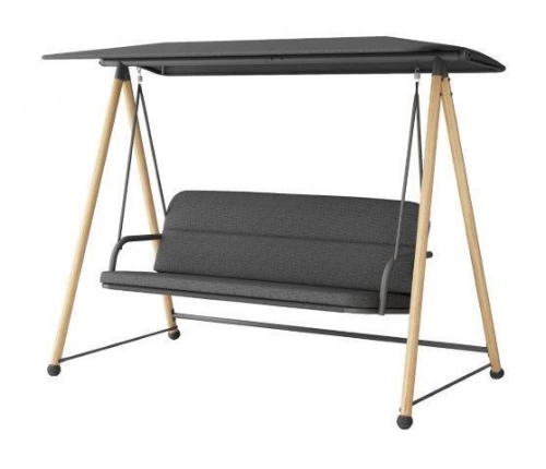 Balancelle Darwin en acier heat/coussin - 211 x 170 x 110 cm - oak/noir