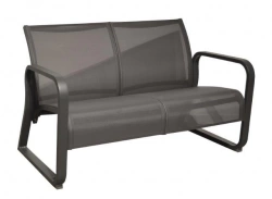 Canapé lounge 2 places Quenza II en aluminium/TPEP - graphite/BBM