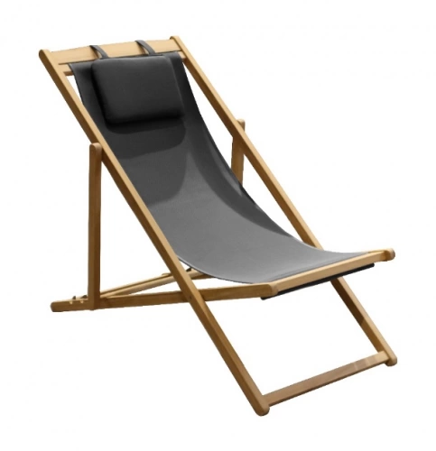 Chilienne Newton en teck FSC/TPEP - 40 x 94 x 59 cm - noir