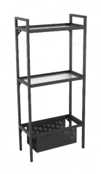 Etagère Balcon en acier à 2 niveaux - 118 x 24 x 53 cm - graphite