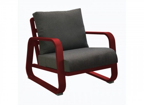Fauteuil détente Antonino sofa en aluminium/coussins - rouge/gris