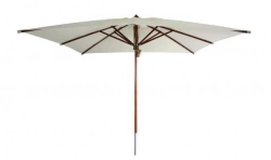 Parasol droit Eucalyptus en FSC mat central - 3 x 3 m - ecru