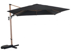 Parasol en aluminium déporté LB orient inclinable manivelle-heat - 3 x 3/8 m - oak/ecru