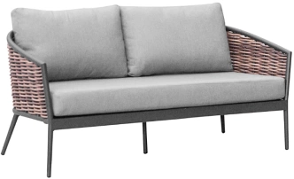 Set 3 pièces Muse en aluminium/wicker avec coussins - graphite