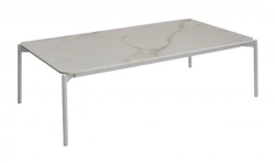 Table basse de jardin Ambiance en aluminium/céramique - blanc