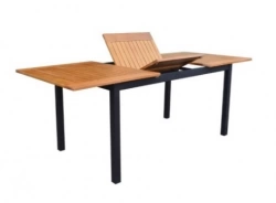 Table de jardin Balito en aluminium/acacia FSC - 160/220 x 90 cm - graphite