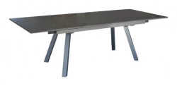 Table de jardin extensible Agra en aluminium/HPL - 150/200/250 x 90 cm - épaisseur lames 5 mm - graphite