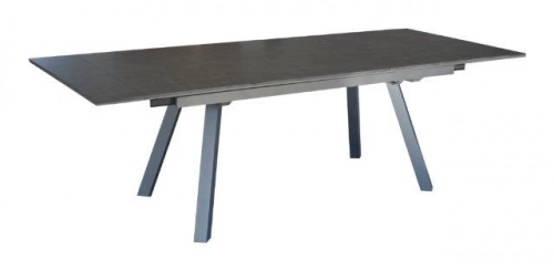 Table de jardin extensible Agra en aluminium/HPL - 150/200/250 x 90 cm - épaisseur lames 5 mm - graphite