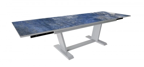 Table de jardin extensible Amber en aluminium/kedra - 180/230/280 x 100 cm - blanc/obérons