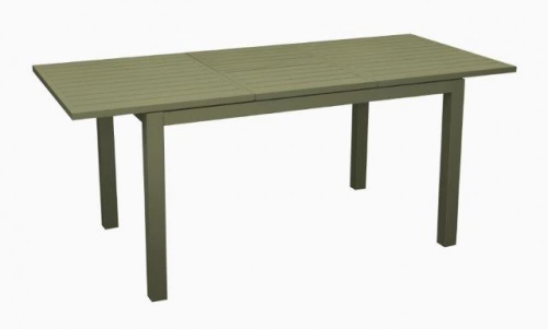 Table de jardin extensible Genes en aluminium/lattes - 110/170 x 70 cm - amande