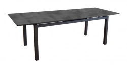Table de jardin Hivaoa en aluminium/HPL - 180/240 x 90 cm - lames 8 mm - graphite