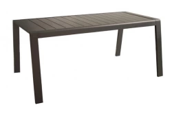 Table de jardin Le Marseille II en aluminium/lattes - 160 x 68 cm - graphite
