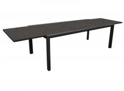 Table de jardin Sinnes en aluminium/fundermax - graphite/black jack - 200/300 x 104 cm