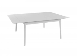Table Dublin en aluminium - blanc - 140/200 x 140 cm