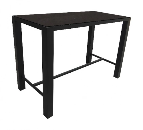 Table haute extensible Stoneo en aluminium/céramique - 140 x 74 cm - graphite/anthracite