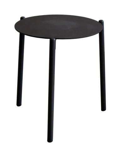Table basse de jardin ronde Ambiance coffee en aluminium - graphite