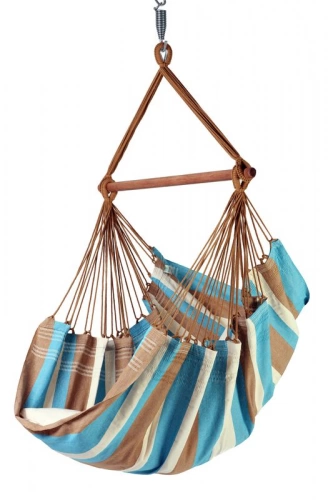 Toile de hamac chaise suspendue avec bois d'écartement - ipe