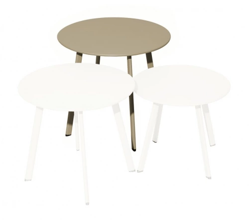 Table basse Massaï en acier - diamètre 50 cm - sand