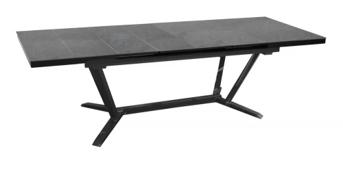 Table de jardin extensible Vita à 8 lames en aluminium/HPL - 180/240 x 100 cm - graphite/ardoise