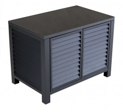 Buffet 2 portes - Aluminium - Céramique 6mm - Graphite/Graphite - Ouverture par pression et aimant