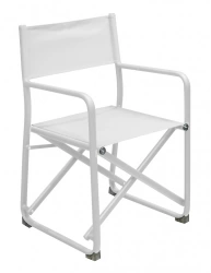 Fauteuil metteur en scène pliant - SCENARIO - Aluminium époxy blanc - Toile TPEP blanc