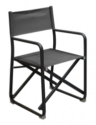 Fauteuil metteur en scène pliant - SCENARIO - Aluminium époxy graphite - Toile TPEP noir