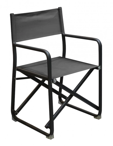 Fauteuil metteur en scène pliant - SCENARIO - Aluminium époxy graphite - Toile TPEP noir